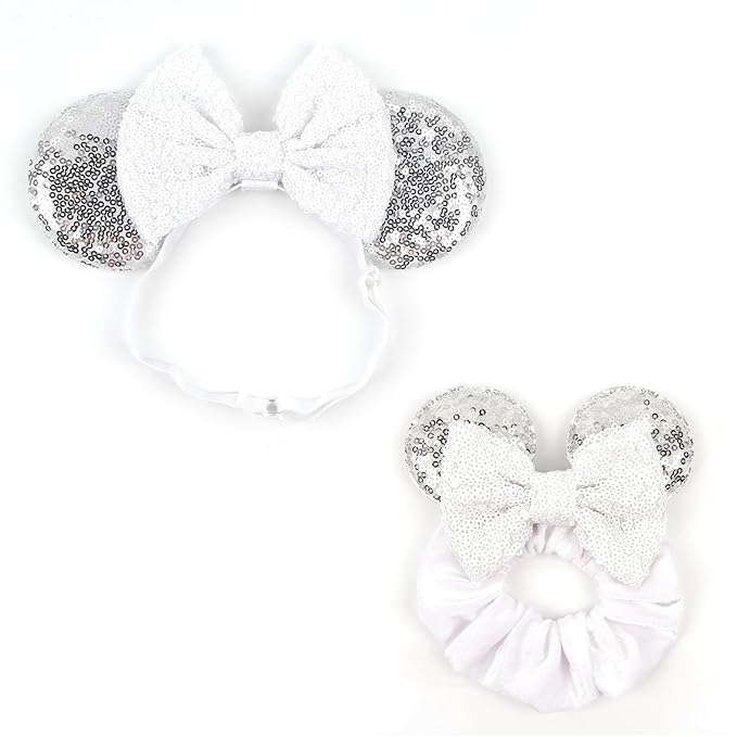 bianbaistar Newborn Bows for Girls Toddler Hair Bows Elastic Adjustable Headband Mouse Ears Scrunchies Essencial Accessories for Trip Headwear for Women (Angelbow)