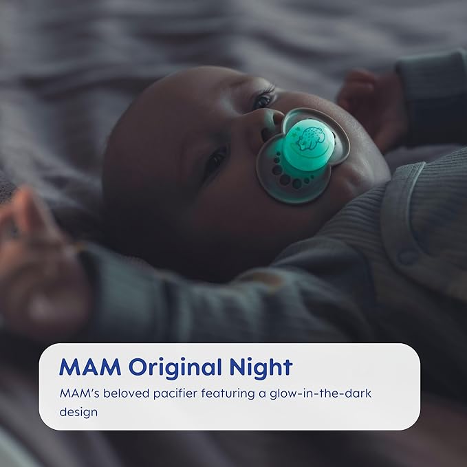 MAM Variety Pack Baby Pacifier, Includes 3 Types of Pacifiers, Nipple Shape Helps Promote Healthy Oral Development, 6 Pack, 6-16 Months, Unisex