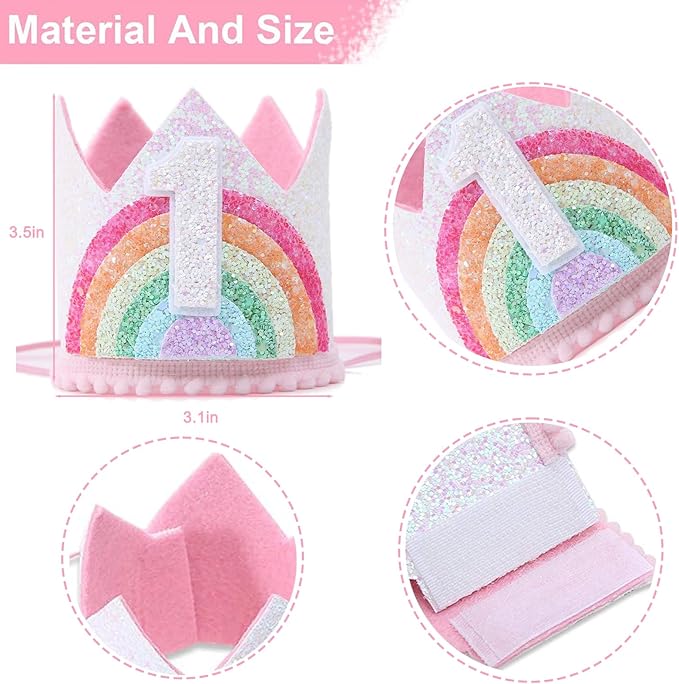 Boy Girl Birthday Crown, Prince Princess Birthday Hat Headband Tiara Crown Cake Photo Prop Party Decorations