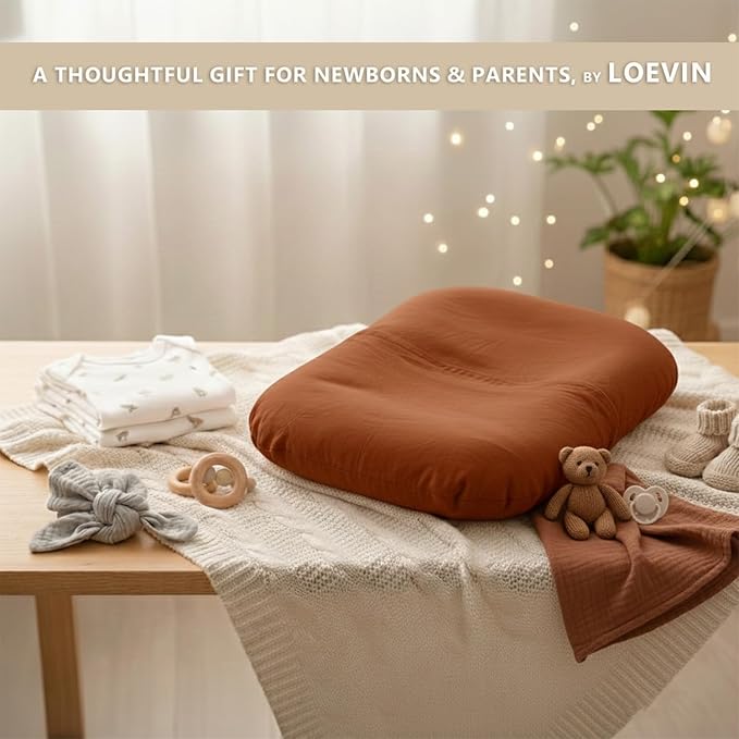 Baby Lounger for Newborn 0-24 Months, Soft Portable Infant Nest & Play Mat & Diaper Changing Pad for Home,Travel & Floor Time, Newborn Babies Essentials Gifts(Coffee)