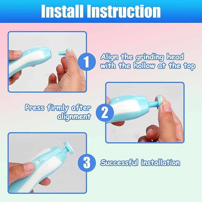 12 Pieces Baby Nail File Pads Nail Trimmer Replacement Pads Electric Baby Nail Grinding Heads for Standard Electric Kid Nail Trimmer Suits to Newborn Infant Toddler (4-11, Over 12 Months)