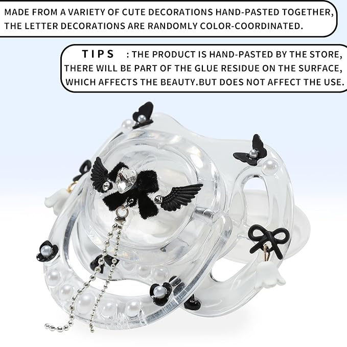 CutiePlusU Adult Size Pacifier DIY Big Shield Pacifier - White