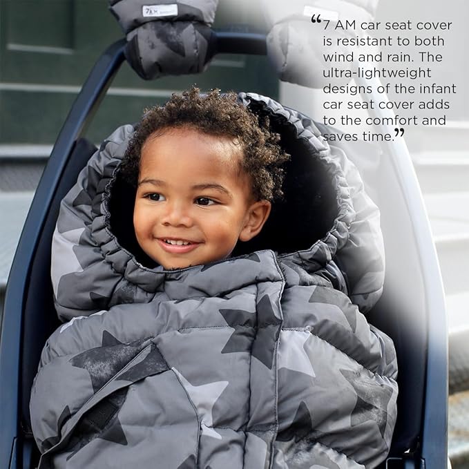 7AM Enfant Stroller Blanket 212 - Adjustable Baby Car Seat Zipped Blanket for Babies Winter, Unisex Multi Purpose Fleece Lined Warm Hooded Toddler Footmuff Water Repellent | (6M - 4T)