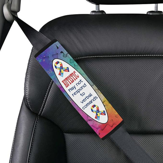 Autistic May Not Respond Seat Belt Cover Special Need Autistic Car Seat Belt Covers for Kid Children Autsim Awareness Medical Alert Seat Belt Cover 2