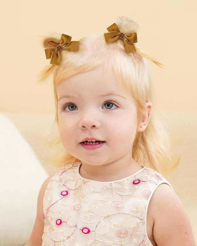 jollybows 20pcs 2inch Velvet Baby Hair Clips Handmade Christmas Hair Bows for Girls Alligator Clips Hair Accessories for Infants Toddlers Kids Teens