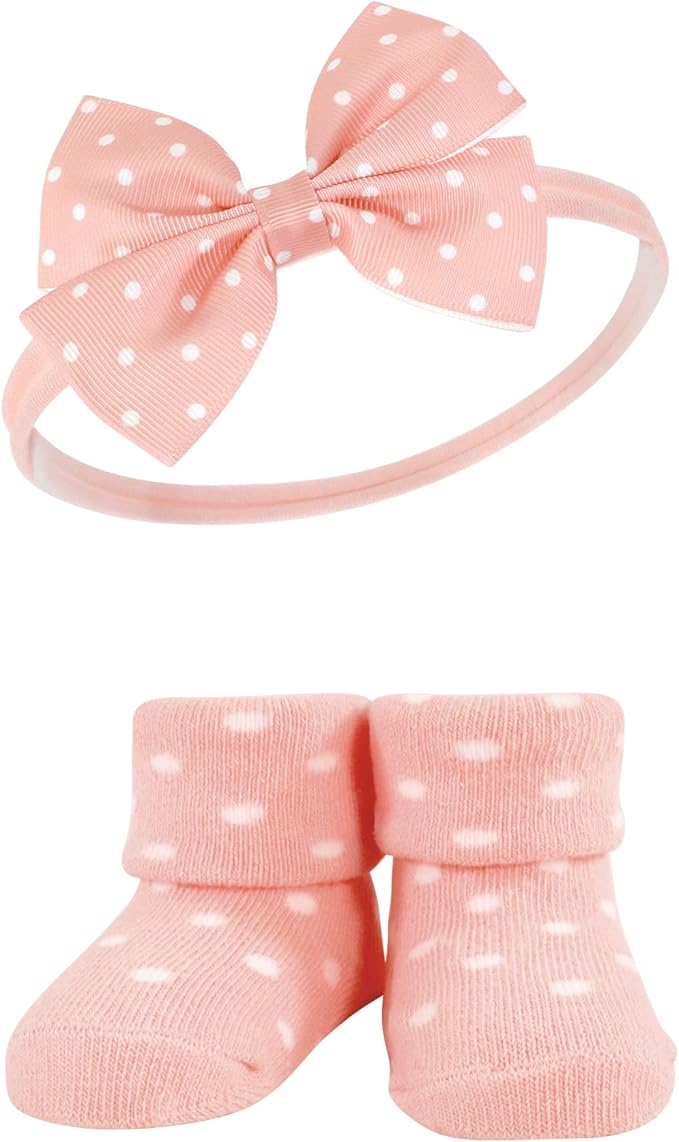 Hudson Baby Girl's Headband and Socks Giftset