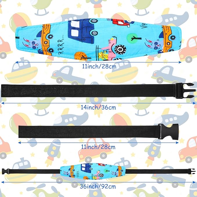 HESTYA 2 Pcs Carseat Head Support Toddler, Stroller Seat Headrest for Sleeping Traveling, Neck Relief Headband Strap for Kids Children Toddler Infant(Transportation)