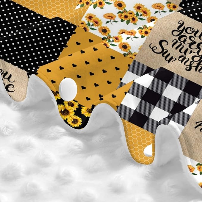 Personalized Sunflower Plaid Baby Infant Car Seats Canopy for Babies with Name, Custom Multi-use Blankets for Baby Boys Girls, Minky Nursing Breastfeeding Stroller Cover Canopies for Newborn