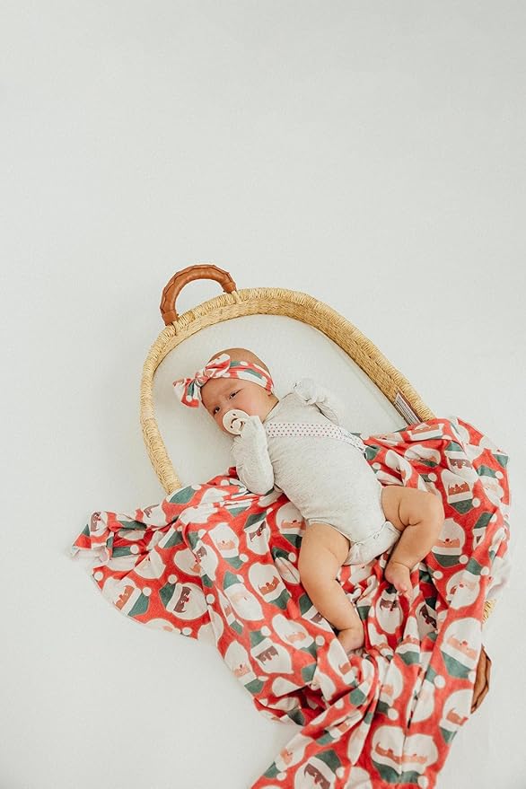 Copper Pearl Baby Stretchy Soft Knit Headband Bow Claus
