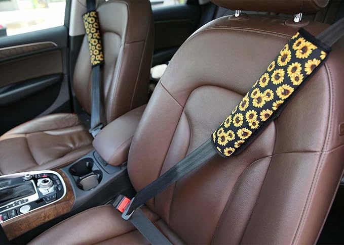Showudesigns Leopard Seatbelt Strap Cover for Women/Cheetah Seat Belt Covers for Cars Handbag Carmera Backpack Straps Shoulder Pad Cushion - Soft Comfort 2 Pack