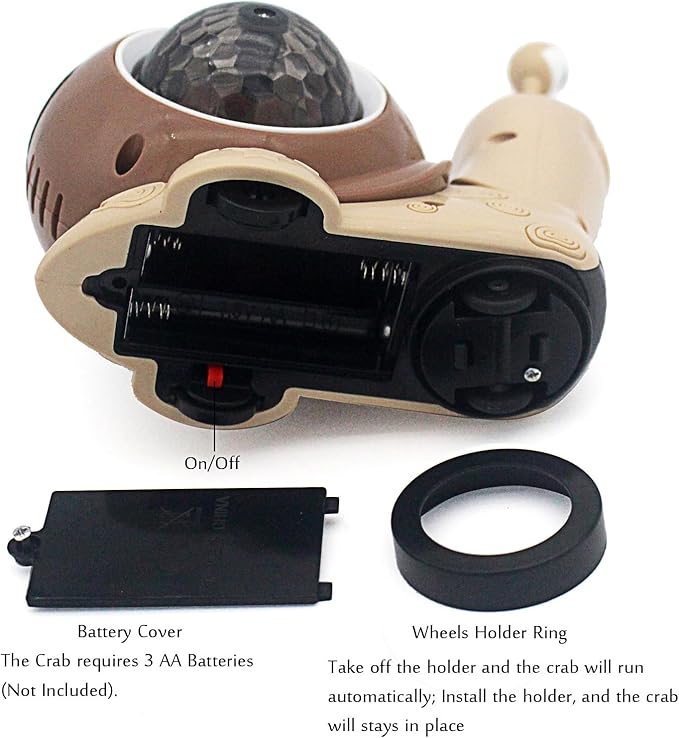 Tipmant Baby Toddler Electric Snail Toy Cute Electronic Animal Crawl, Play Music, Luminous Light Kids Birthday (Brown)