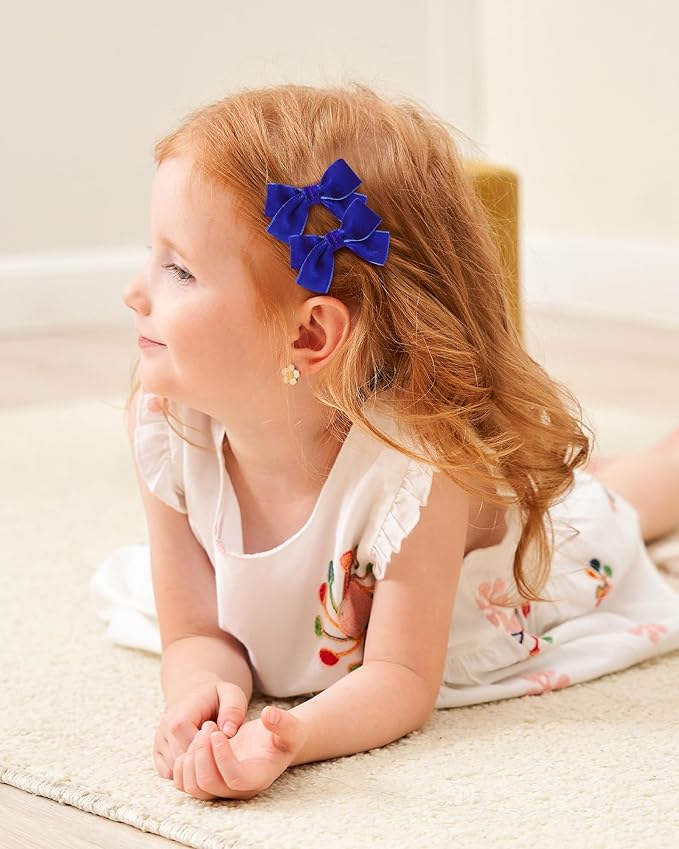 jollybows 20pcs 2inch Velvet Baby Hair Clips Handmade Christmas Hair Bows for Girls Alligator Clips Hair Accessories for Infants Toddlers Kids Teens