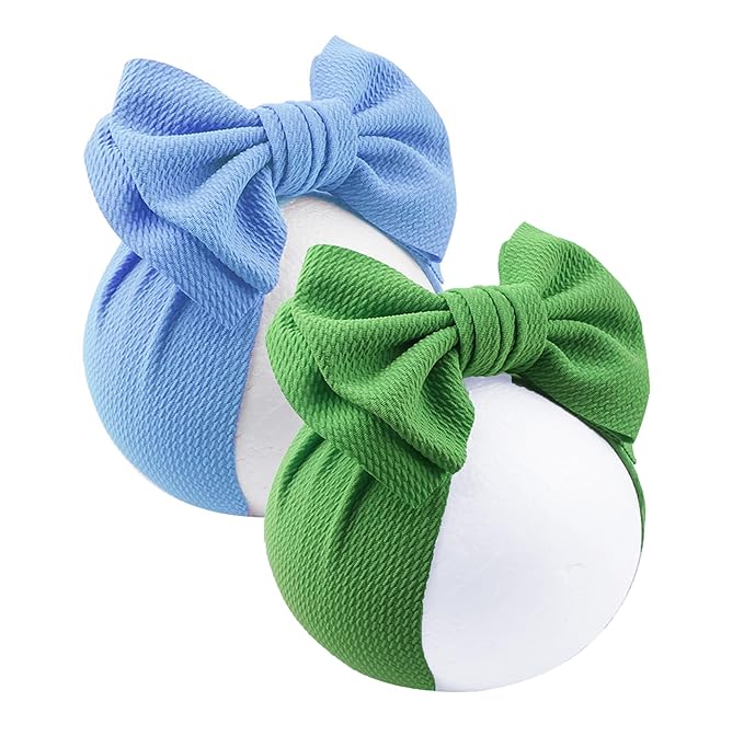 Bows for Baby Girls Headband, Newborn Bows Headbands Baby Hair Bows Hairbands Hair Accessories.(FD104-Green Blue)