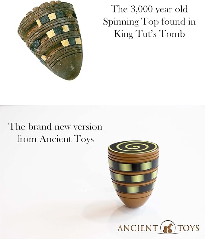 – Wooden Spinning Top - King TUT’s Top - Perfect Way to Introduce History with Toys Used by Children Thousands of Years Ago. Packaged in Attractive Gift Box with Spinning String!