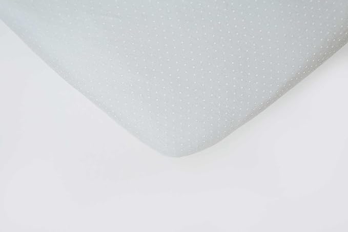 SheetWorld Baby Fitted Bassinet Sheet Fits Nuna Mixx 12 x 29 inches, 100% Cotton Jersey Hypoallergenic Sheet, Unisex Boy Girl, White Swiss Dot, Made in USA