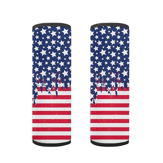 AFPANQZ Stars and Stripes Car Seat Belt Covers Pads for Kids Protect Neck Shoulder Support Headrest Seatbelt Pillow Car Accessories Safety Seatbelt Cushion Backpack Shoulder Pad