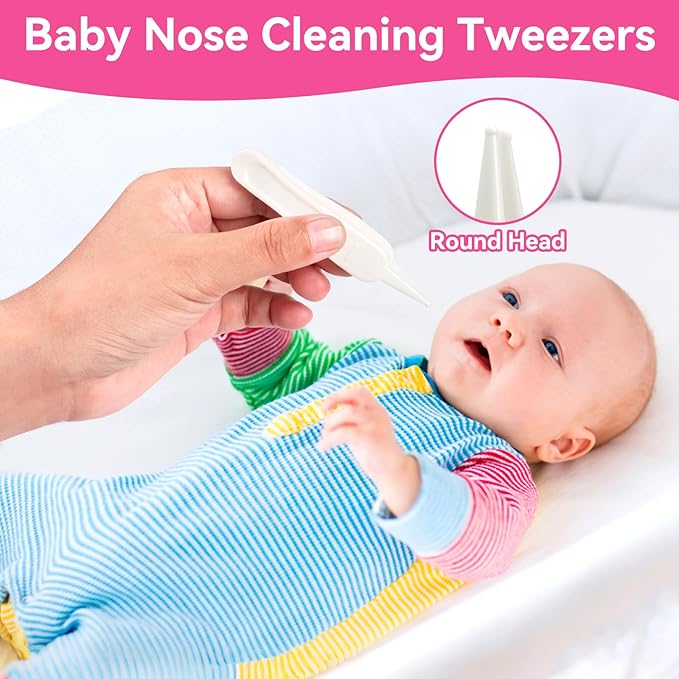 Replacement for NozeBot Electric Baby Nasal Aspirator Filters, 180Pcs Baby Nose Cleaner Hygiene Filters with Nose Cleaning Tweezer for Infants and Toddlers Boys Girls (Purple)