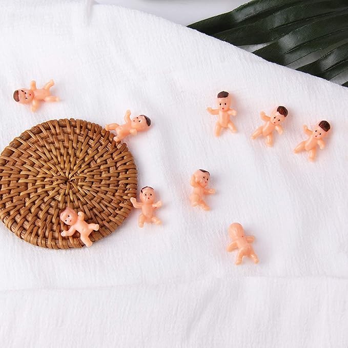 JIAKAI 60pcs Mini Plastic Babies for Baby Shower, ice Cube Game, Party Decorations, Baby Toys