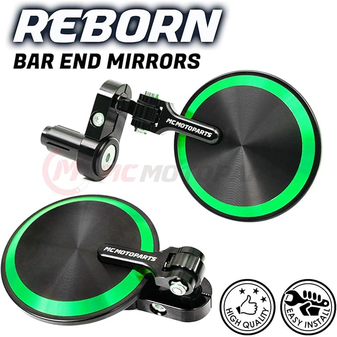 Green Reborn CNC Bar End Mirrors For Kawasaki NINJA 1000 SX 2010-2016