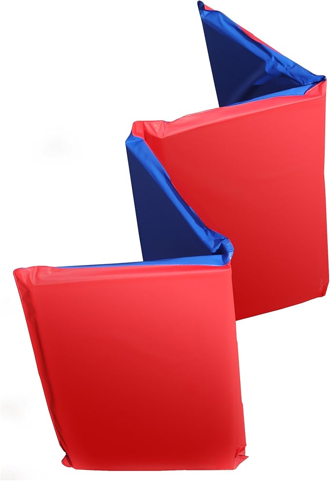 CASE Pack of 12 KinderMat, 1" Thick, 45" x 19" x 1", Red/Blue, 100% Made in USA