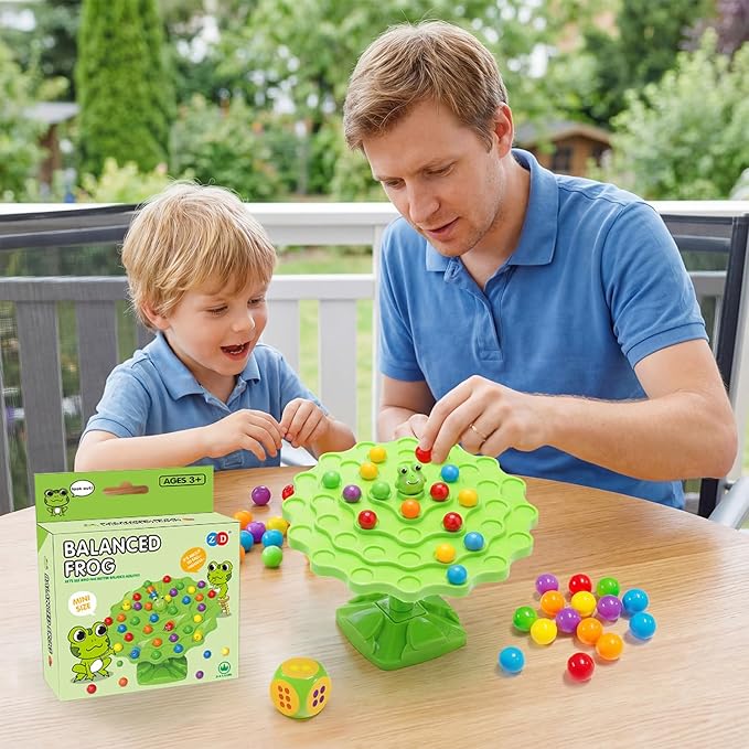 Interactive Balance Game, 2-Player Balanced Tree Board Game with Colorful Beads, Balance Tree Learning Educational Toy, Fun Two-Player Family Desktop Game for Kids Boys Girls Gifts(Beads)