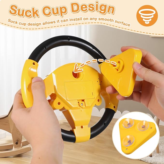 TOYANDONA Steering Wheel Toy for Kids Toy Steering Wheel Simulated Driving Controller Electric Early Learning Educational Toy Pretend Driving Seat for Children Boys and Girls