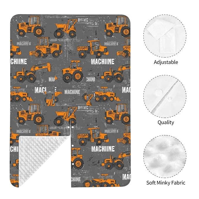 KiuLoam Cartoon Style Construction Machines Baby Car Seat Canopy, Nursing Cover for Mom Breastfeeding Scarf, Infant Car Seat Cover/Multiuse Baby Stroller Covers for Babies Boys Girls