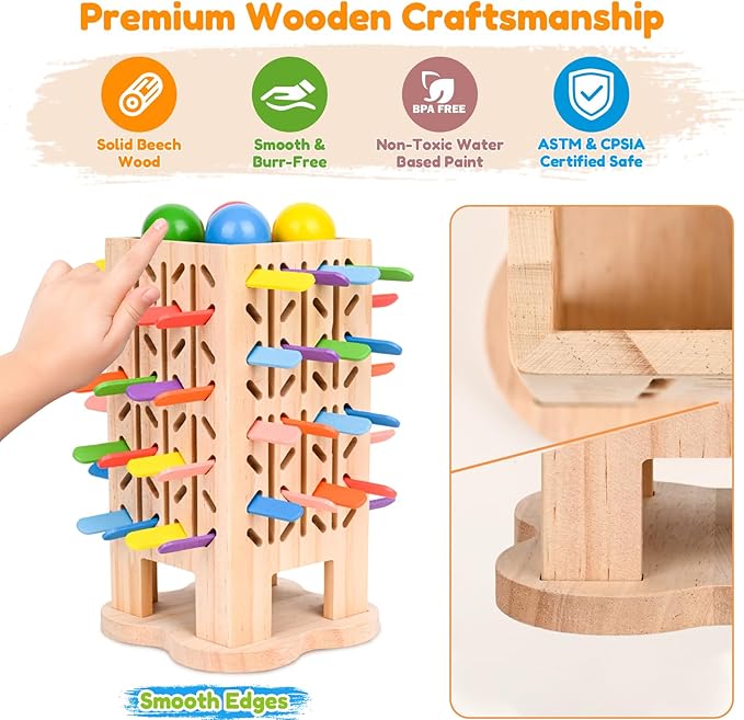 Montessori Toys Set for Kids 3 4 5 6 Year Olds, 5-in-1 Fine Motor Preschool Learning Toys, Educational Sensory Color Sorting & Board Games for Toddlers, Birthday Gifts for Boys Girls