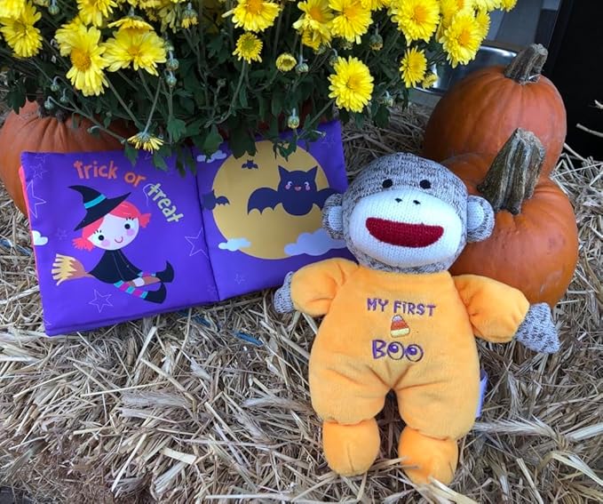 Magic Years Soft, Crinkle Activity Book with Teether, Tabs and Strap, 5 inches (Happy Halloween)
