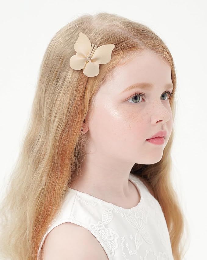 Doboi 20PCS Baby Girls Hair Clips Butterfly Hair Bows Fully Lined Alligator Clips Crocodile Skin Bows for Girls Hair Accessories for Baby Toddlers Kids