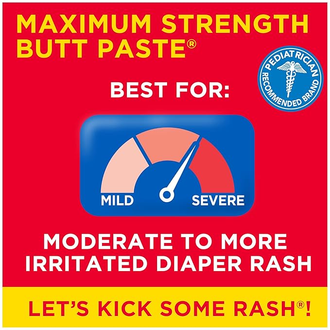 Boudreaux’s Butt Paste Max Strength Diaper Rash Cream for Baby, Ointment With Zinc Oxide, 14 oz Flip-Top Jar
