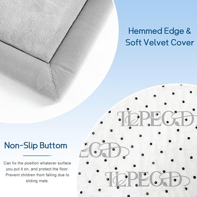 Baby Play Mat for Floor Nursery Rug Muscle Mat Area Rug Playroom Rug 65"x50" Playpen Mat Memory Foam 1.3" Thick Crawling Mat for Babies,Toddlers, Infants, Kids,A Light Gray