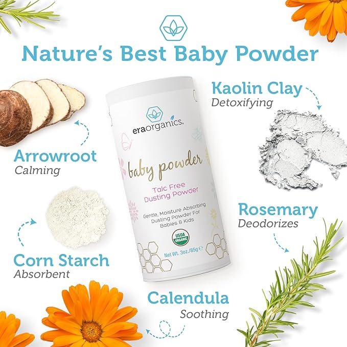 USDA Organic Baby Care Duo – Talc-Free Baby Powder & Healing Ointment for Sensitive Skin – Natural Relief for Eczema, Rashes, Cradle Cap, and Diaper Rash