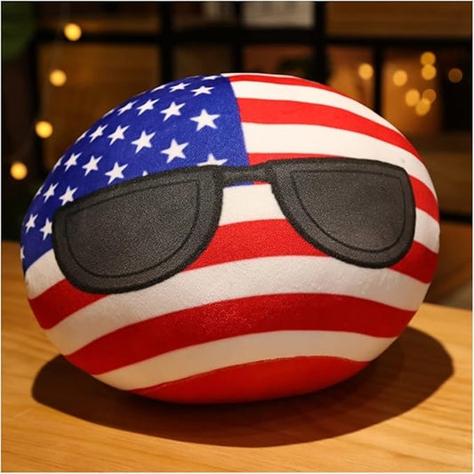 10/30/40cm Country Ball Decorate Polish Ball Plush Country Ball USA France UK Japan Germany Italy Decor (Color : 2, Size : 30CM)