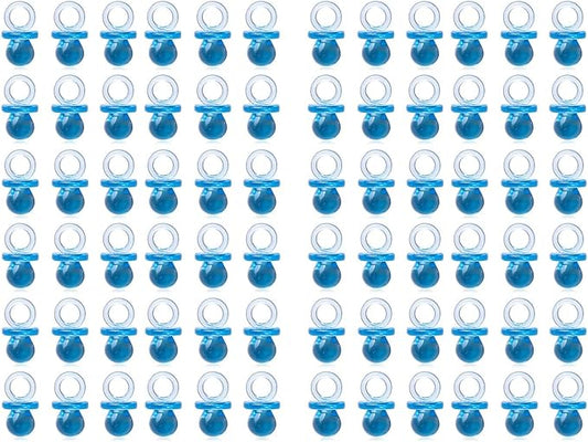 200 Pieces Tiny Acrylic Baby Pacifiers for Baby Shower Party Favors Filler Decorations Ice Cube Game Supplies Table Decor (Blue)