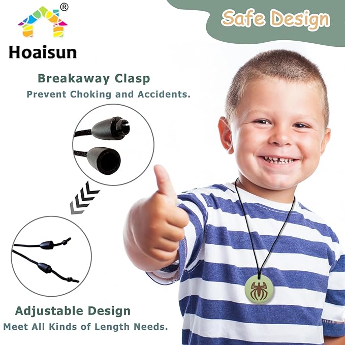 Chew Necklaces for Sensory Kids, 7 Pack Chewy Necklace Sensory Toys for Kids with Autism, ADHD, SPD, Chewing, Biting, Silicone Oral Chew Toy Teething Necklace for Adults Reduce Anxiety Fidget