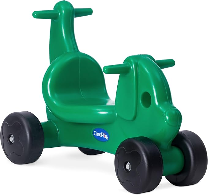 Careplay 2-in-1 Puppy Push & Ride-on Toy, Indoor & Outdoor Use, Low Profile Seat, Recommended for Children up to 50lbs, Durable Construction, Made in The USA, Green