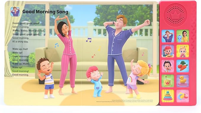 Bebefinn Healthy Habits Songs Musical Sound Book for Toddlers 1–3 | 10 Buttons, 10 Songs Interactive Learning Toy by Pinkfong