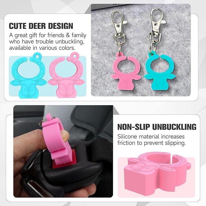 MORLIKE LIVING Silicone Buckle Release Tool, Unbuckle Assistant, Easy Buckle Release Aid for Parents and Caregivers to Unbuckle (Mint-Pink)