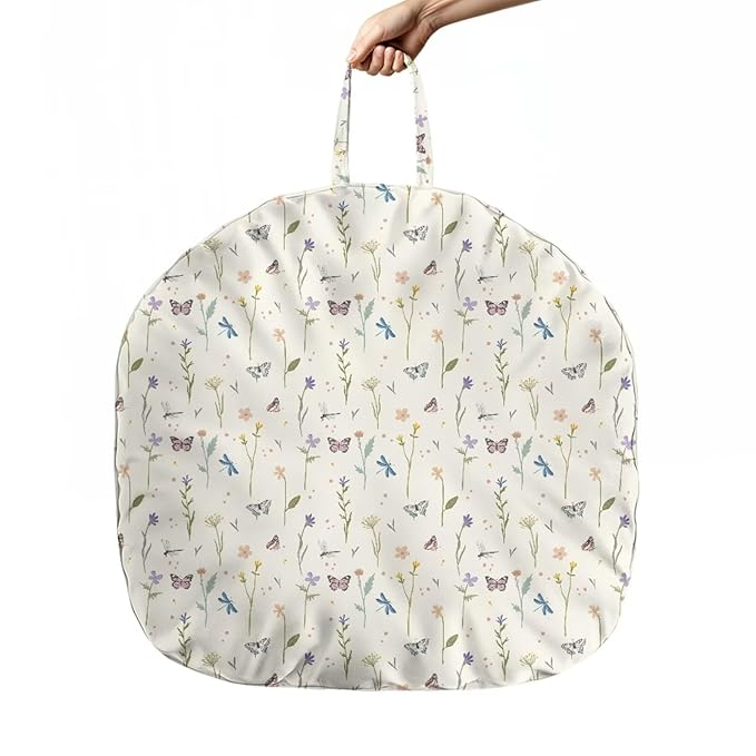 Vintage Flower and Butterfly Newborn Lounger Cover Removable Cover Ultra Soft Comfortable Lounger Slipcover Protector Cover for Infant Lounger Pillow Breathable and Reusable