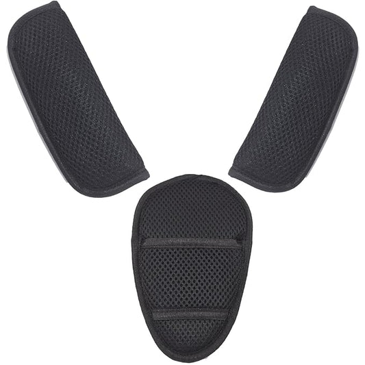 3 in 1 Car Seat Strap Covers, Stroller Belt Covers for Baby Kids, Baby Shoulder Strap and Crotch Harness Pads, Car Seat Strap Covers for Car Seats, Pushchair, Stroller Belts (Black)