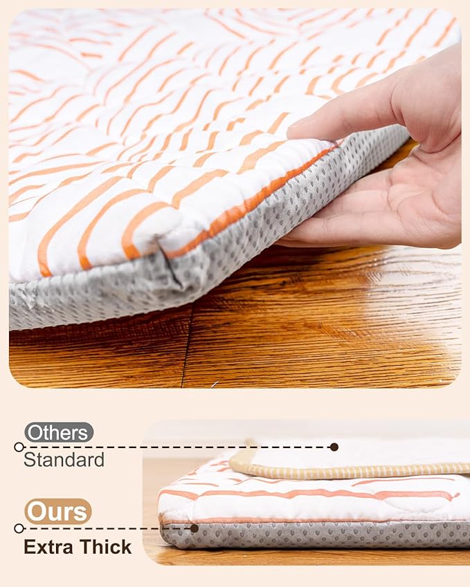 Foam Baby Play Mat 50x50, Removable and Machine Washable Cover, Thicken Cushioning Playmat and Perfect for Playpen, Non-Slip Bottom, Easy to Clean for Infants, Toddlers & Babies(Rainbow)