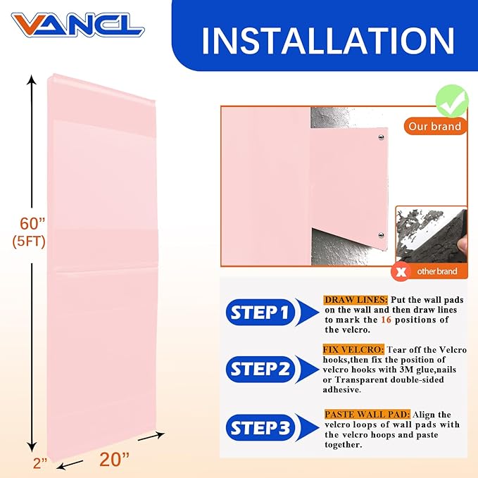 Gym Wall Padding for Gym Wall Pad for Kids Wall Padding 2" Thick Gym Padding for Wall Mat 4" Thick Wall Protection Pads, Durable Waterproof Wall Pad for Safety[Colorful]