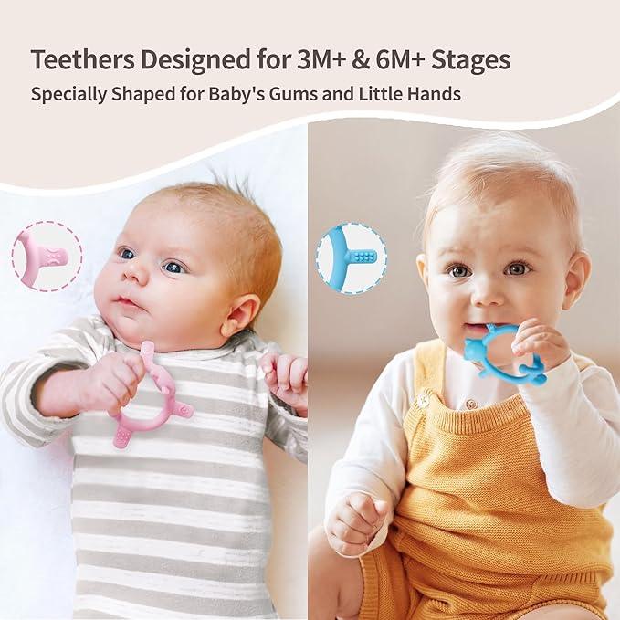 Pigeon Silicone Animal-Shaped Baby Teether, Green Bear, 3M+, 1 Count – Multi-Textured Teething Relief Toys, Lightweight & Easy to Grasp