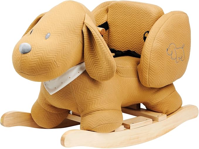 Nattou Rocking Horse Animal for Children, Dog Charlie, 10-36 Months, 65 x 35 x 46 cm, Grey, 388115