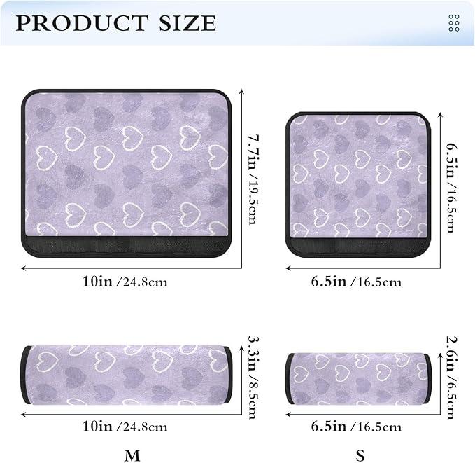 2 Pack Seatbelt Covers Seat Belt Cover Pad for Adults Boys Girls Car Seat Strap Covers Pads Cushion Universal Shoulder Strap Pad Protector for Backpack Camera Bag 6.5 x 6.5 Inch Purple Heart