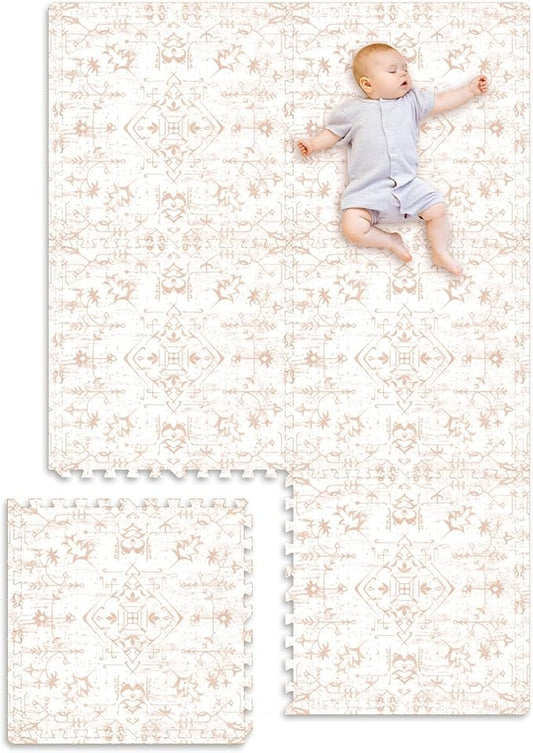 Extra Large Baby Play Mat - 4FT x 6FT Foam Puzzle Floor Mat for Kids & Toddlers (Persia Rhombic Pattern)