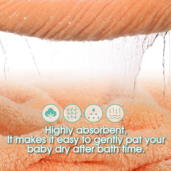 Toddler Towels for Boy, 2 PCS Hooded Baby Towels Boy, Soft and Absorbent Baby Bath Towels, Animal Hooded Design Toddler Towels, Large 50''x32'', White Rabbit & Orange Tiger Set