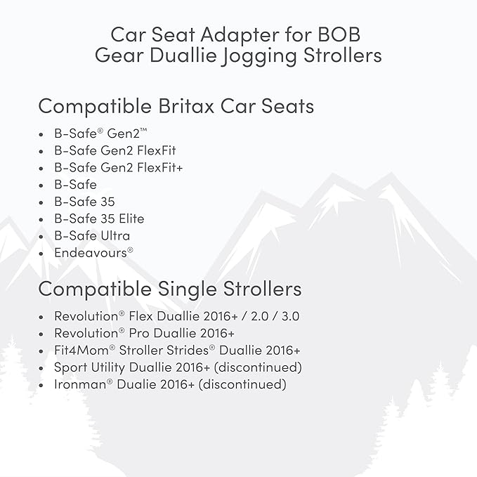 BOB Gear Infant Car Seat Adapter for BOB Duallie Jogging Strollers