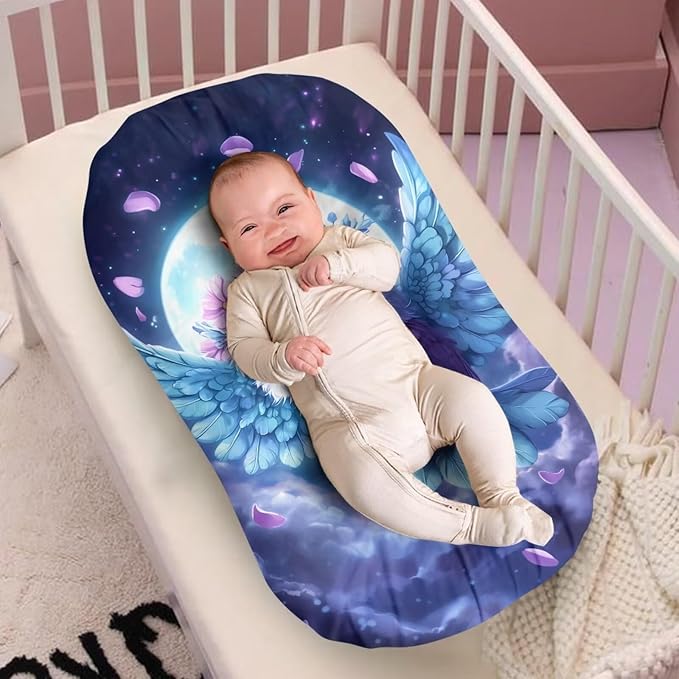 Owl Moon Baby Lounger Cover for Boys, Starry Night Newborn Infant Lounger Covers 31.5'' x 21.3'', Soft and Breathable Nest Replacement Slipcover